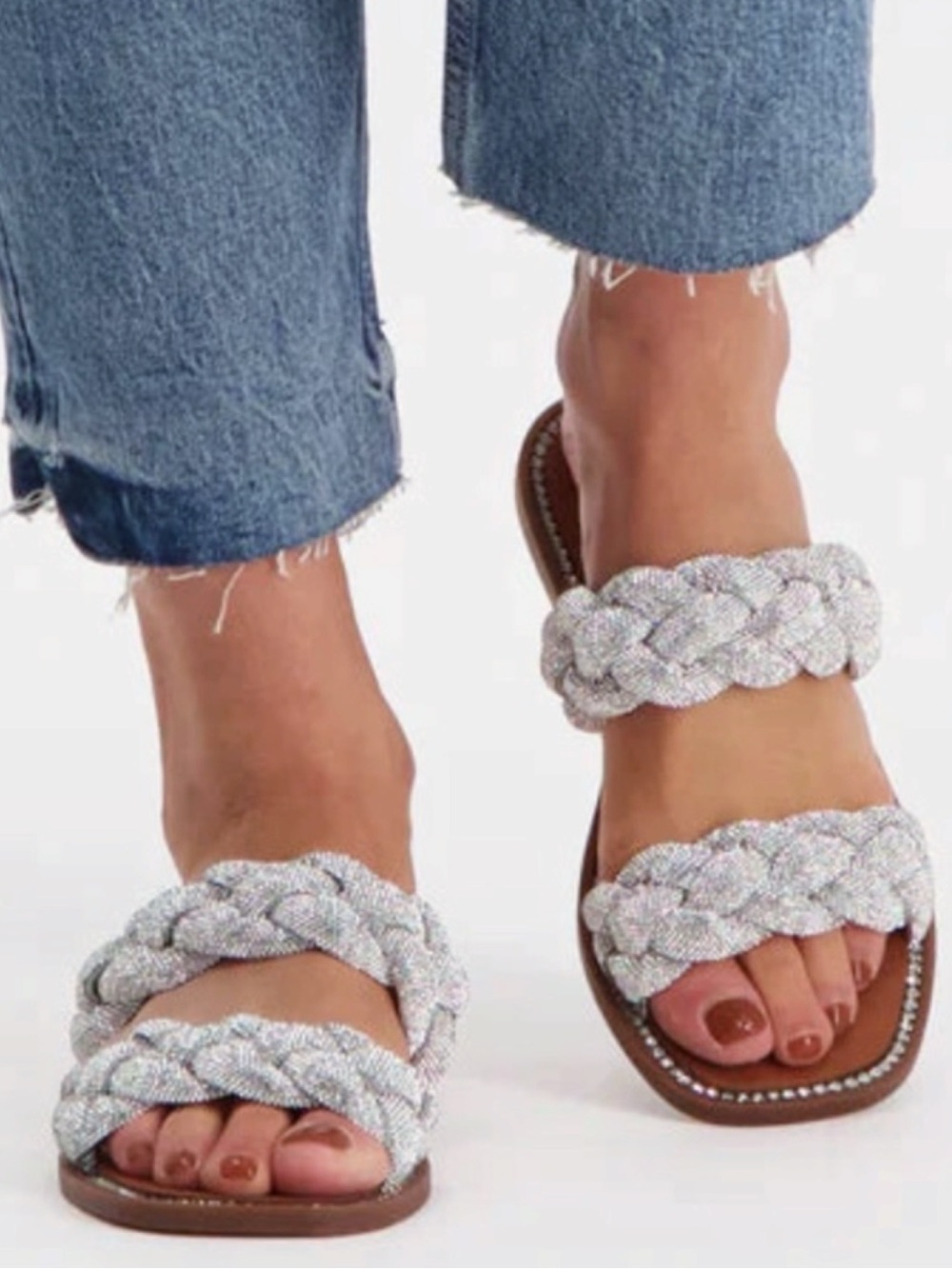{Steve Madden} Newbie Rhinestone Embellished Sandals